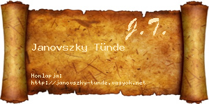 Janovszky Tünde névjegykártya