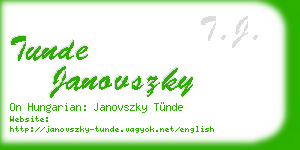 tunde janovszky business card