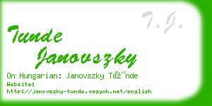 tunde janovszky business card